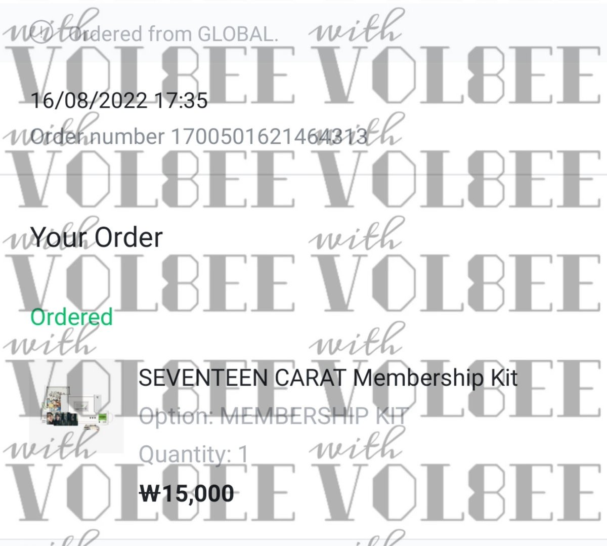 withVOL8EE's tweet photo. Ordered SEVENTEEN CARAT Membership Kit #ProofsofVol8ee https://t.co/hvDPTLPnNf