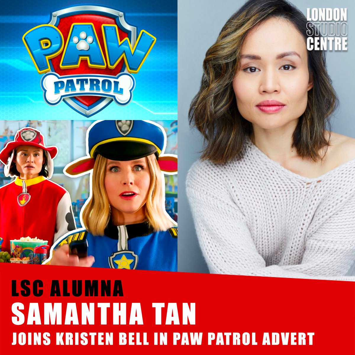 LdnStudioCentre's tweet photo. Paw patrol is on a roll!... And so is LSC Alumna @samanthatanofficial 🐾

Spot Samantha Tan alongside Kristen Bell in this fun new paw patrol advert! 🐶
.
.
.
#lsc #lscalumni #lscarmy #lscfamily #londonstudiocentre
#kristenbell #pawpatrol #children https://t.co/nEYR4fivmn