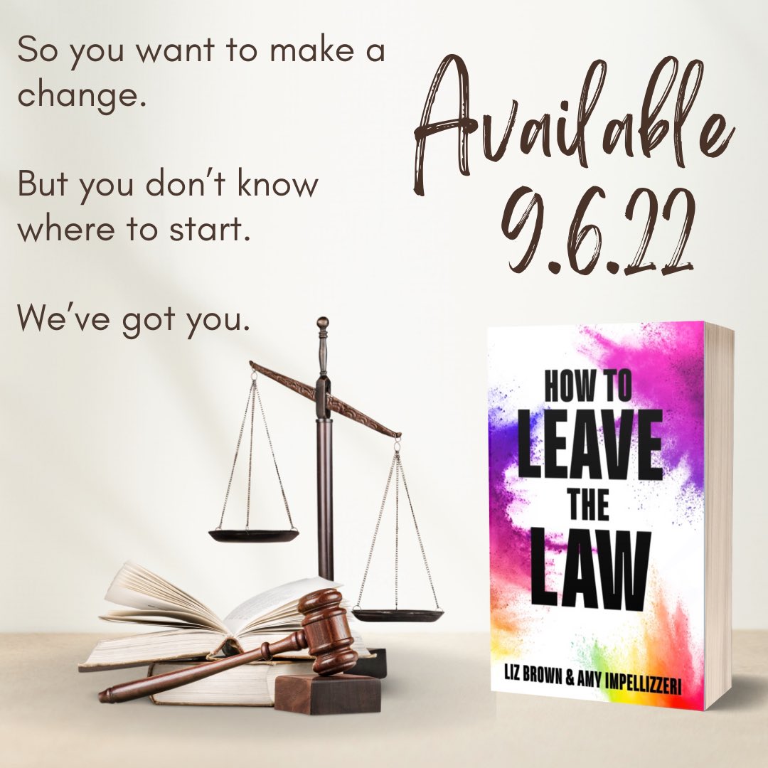 Makes a great graduation or a don’t-worry-about-the-bar exam gift. Just saying. 😜 Preorder links: amazon.com/How-Leave-Law-… barnesandnoble.com/w/how-to-leave…