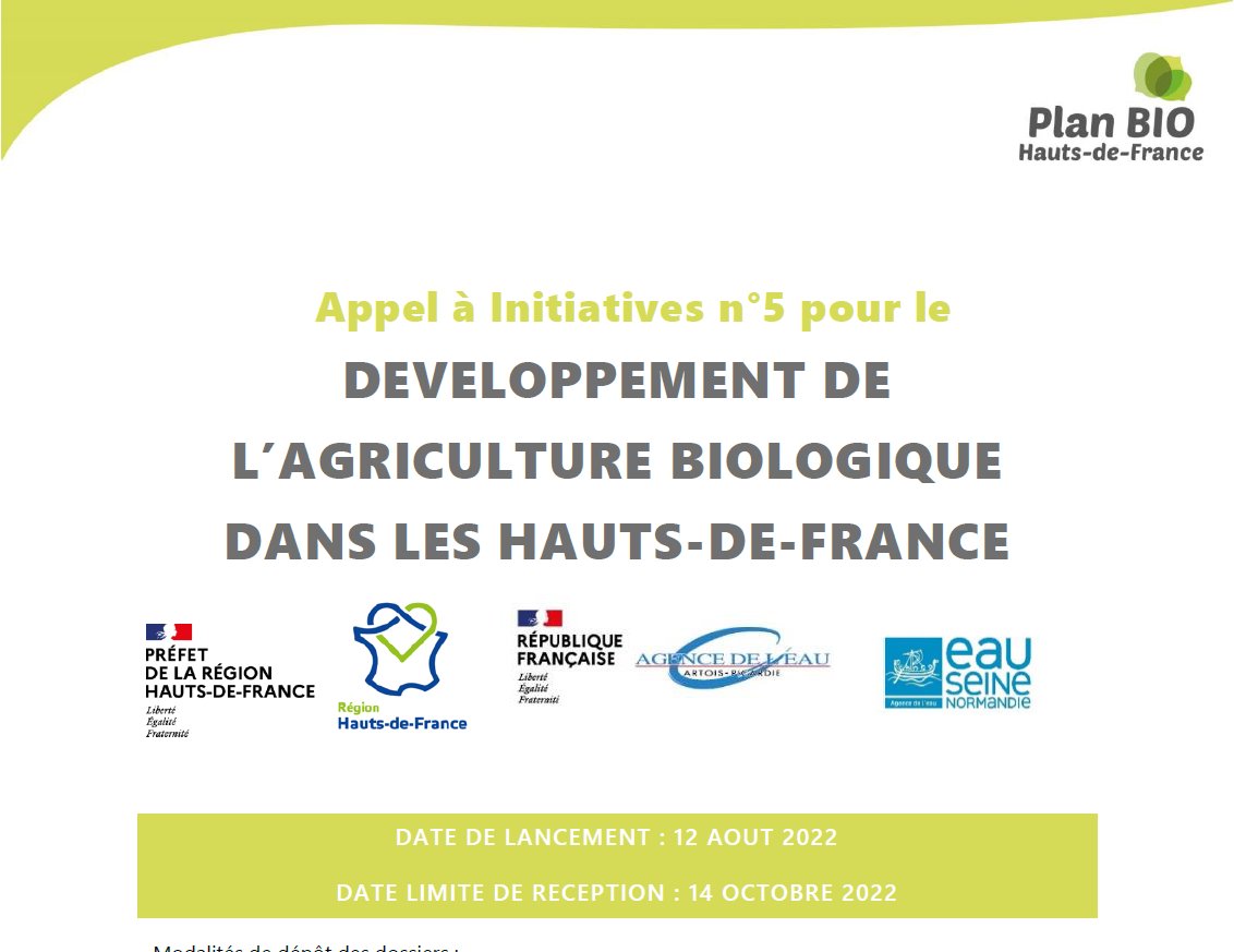 Bjorn_Desmet_'s tweet photo. 🚨 Appel à initiatives pour le dévt de la #bio en #HautsdeFrance lancé par les financeurs du #PlanBio pour :
- créer, développer de nouvelles filières🌾🥔🥕
- des investissements structurants 🚜👩‍🌾🧑‍🌾 
- appuyer les actions territoriales 🗺️
+ d'infos ⬇️⬇️⬇️
https://t.co/01vvMqiXsM https://t.co/D7JNOnhMuB