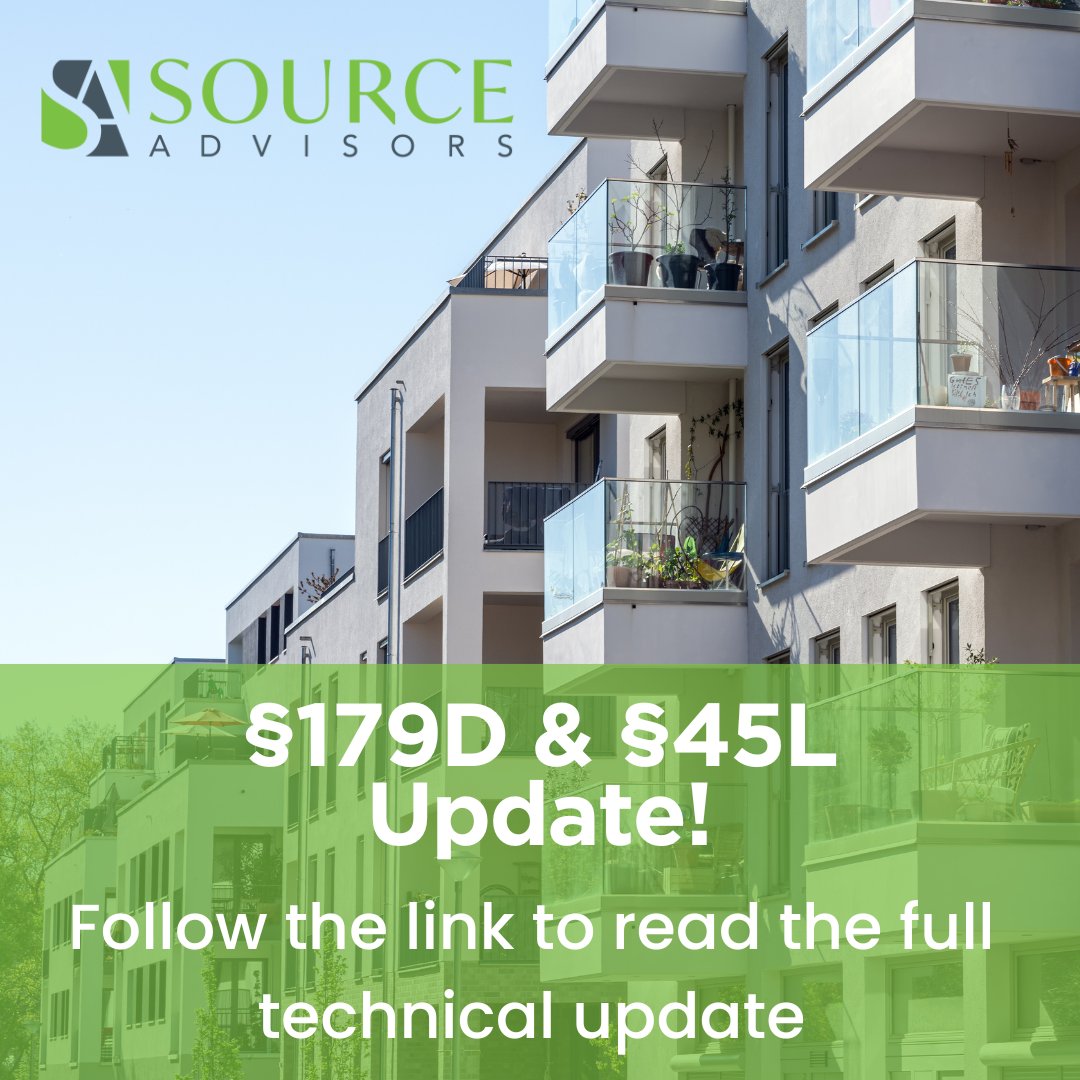 source_advisors's tweet photo. This just in 📣
§179D + §45L Technical Update!
Follow the link below to download the guide ⬇️
https://t.co/BJi8yvXWVj
#45l #179d #energyefficency #energyupdates #taxstrategy #sourceadvisors https://t.co/Y5C6SOIE98