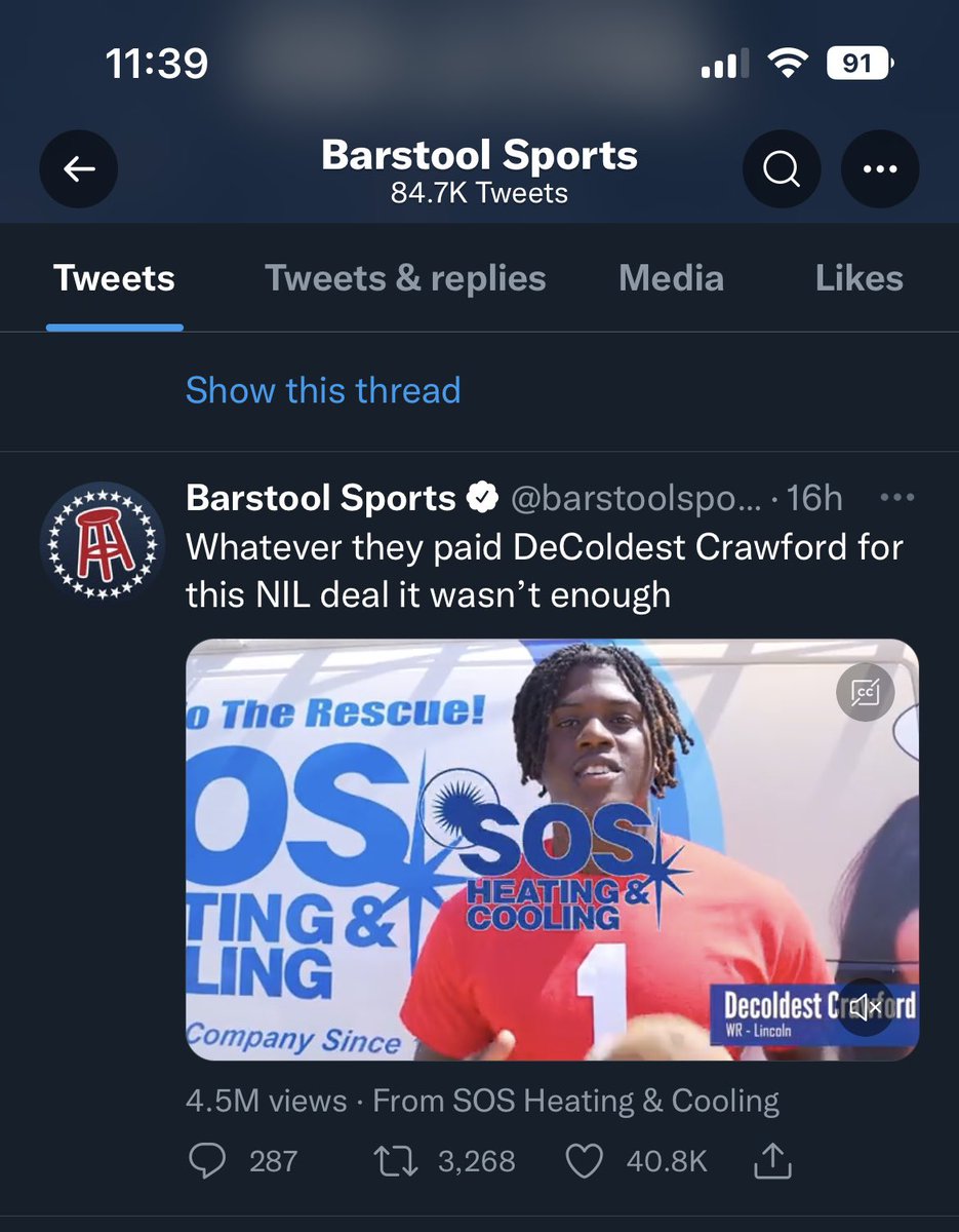 UnsaltedHoagie's tweet photo. @barstoolsports This was y’all not even 24 hours ago: https://t.co/8FoMjoZKAP