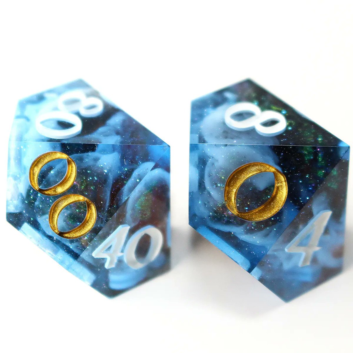 dicepoint's tweet photo. 🎲 LIURNIA // 9-piece set

This set was inspired by the Liurnia of the Lakes zone from Elden Ring 😄

🎉 Season 5 shop update: August 27 at 1pm EST 

#dice #eldenring #dnd #5e https://t.co/vCu4XH2cDD