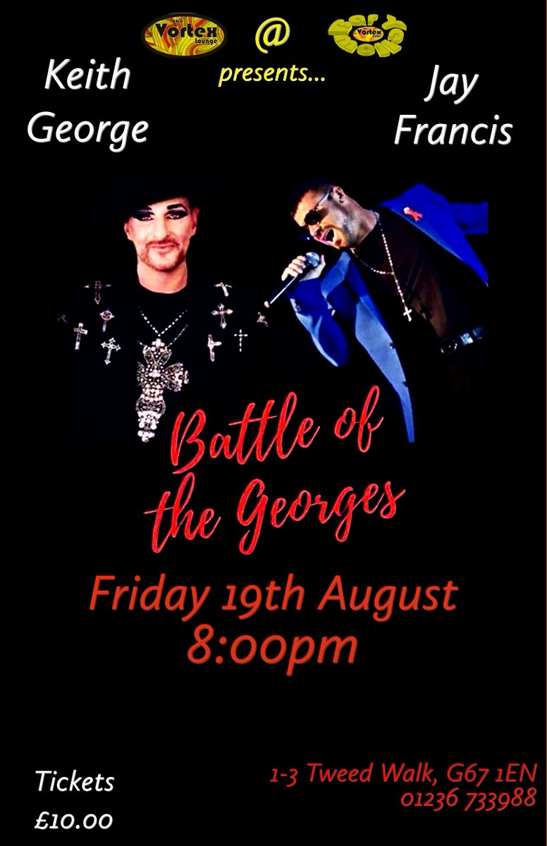 Tomorrow night!!!

The Battle of the Georges in The Vortex Lounge at Bar Yellow!

#livemusic #cumbernauld #weekend #supportyourlocal