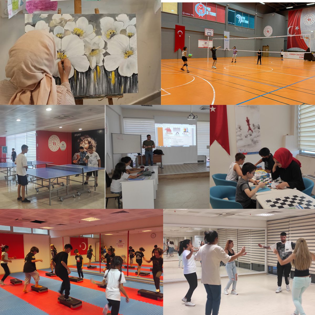 GSB_CerenDSGM's tweet photo. #MerkezimdeBuYaz  
➡️Taekwondo 🥋
➡️Resim 👩‍🎨👨‍🎨
➡️Akıl ve zeka oyunları 🧩
➡️Voleybol 🏐
➡️Masa tenisi 🏓
➡️İngilizce📚
➡️Halk oyunları 💃🕺
eğitimlerimiz devam ediyor 🌸 https://t.co/klj6qTJoE1