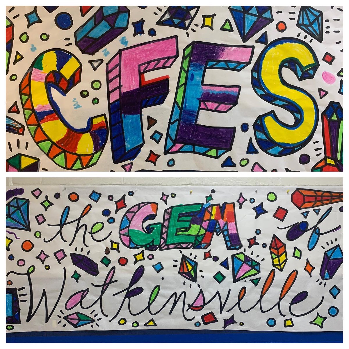 CFESmustangs's tweet photo. Why do we call CFES, “The Gem of Watkinsville”? COMMUNITY! It’s COLOR week for our K Ss. Not only did our Ts join the fun, but our older Ss asked if they could participate and help our K mustangs learn their colors! Today the school is a sea of yellow! 💛#NotSoHiddenGem https://t.co/kZefp9xygg