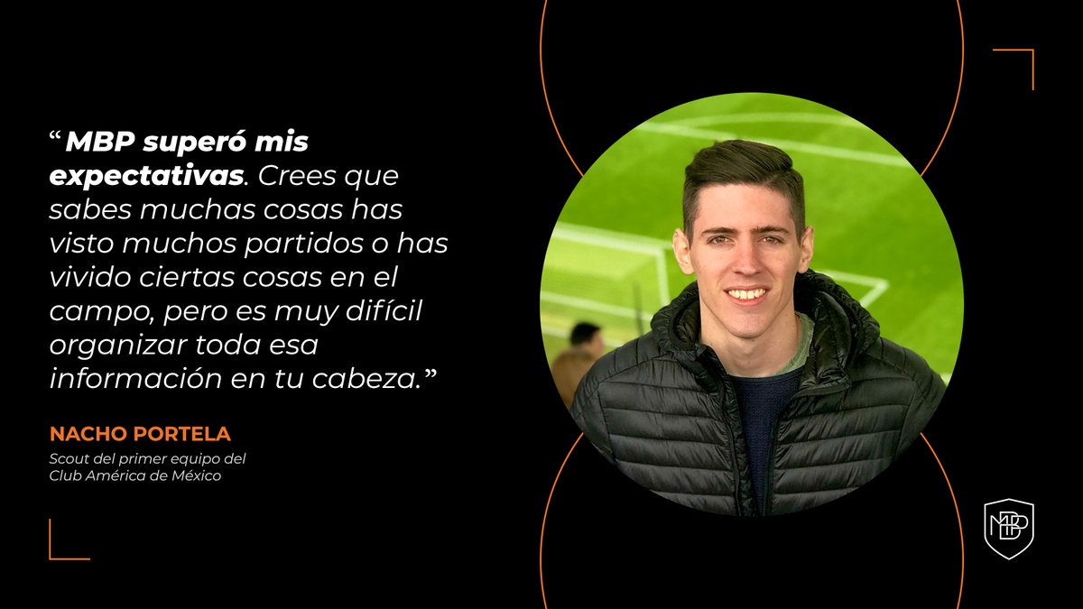 MBPSchool's tweet photo. 🟠⚫️ Nacho Portela, estudiante de nuestro #Master, trabaja como scout del primer equipo del Club América de México y nos cuenta cómo ha sido su experiencia con MBP 💬 Lea el testimonio completo de Nacho➡️ https://t.co/dS4qJuJ4hR
#MBP #IAmMBP #Futbol #MBPFamily #MasterMBP https://t.co/TqC41czYJu