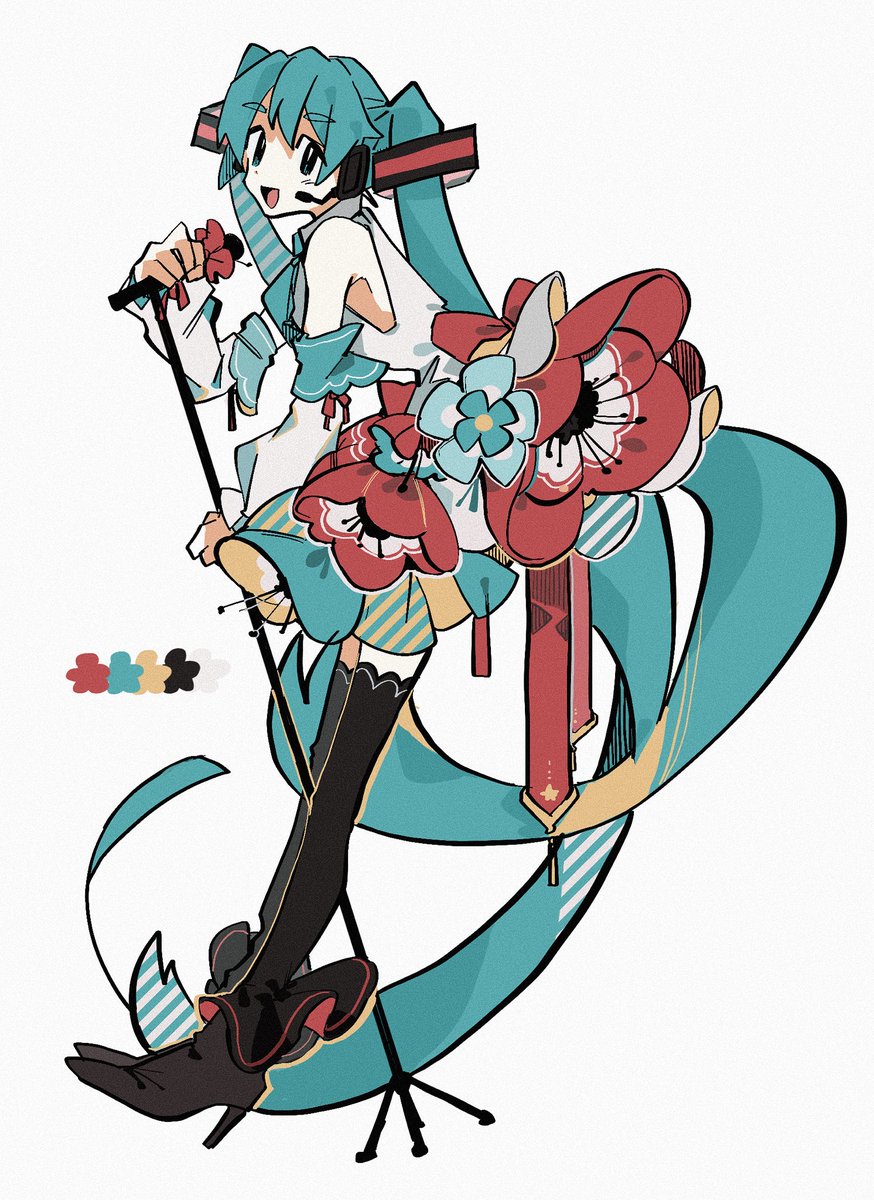 初音ミク 「アネモネミクちゃんはもう一回描きなおしたいかもしれない 」|隠れみののイラスト