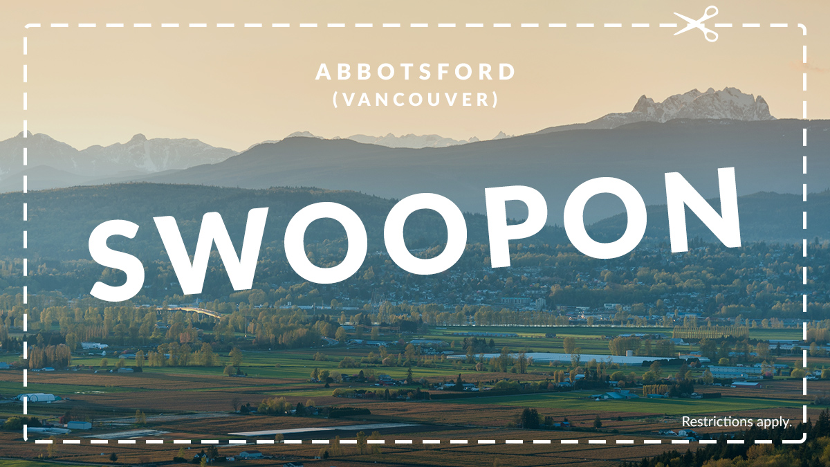 FlySwoop's tweet photo. Explore the West for less with 40% off base fares between #Edmonton and #Abbotsford. 🌊🌲 Use code Swoopon for travel this September 7 - 30. 

#LastMinuteFlightDeals with #Swoopon weekdays from noon to midnight E.T., or until they sell out! https://t.co/rATLsOdQj6 https://t.co/zVO6NDOzr0