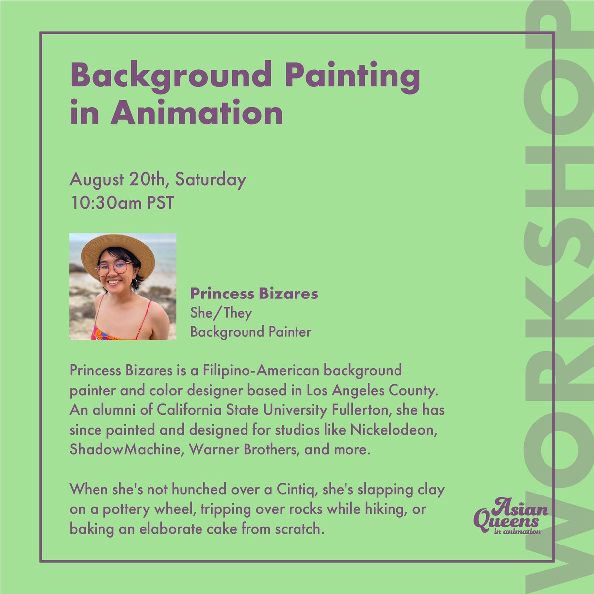 AsianQueensAnim's tweet photo. Hey there Queens!! ✨

Join us this weekend for a conversation with Princess Bizarres! Link to register in our bio

#panel #diversity #aqia #asianqueensinanimation #aapi #aapimonth #aapiheritagemonth https://t.co/rPFW3pRmNe