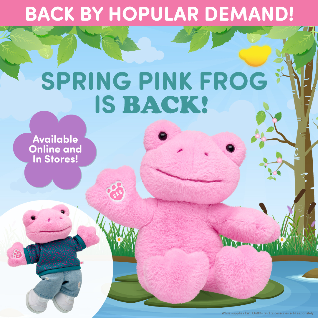 buildabear on X: Hoppy news! Spring Pink Frog is officially back! This  froggy friend is now back online and available in stores for the first  time. Don't froget a cute outfit for
