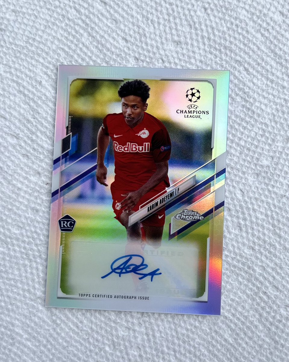Ty_Dy_'s tweet photo. ⚽️⚽️⚽️ Shipped USA: 

Christopher Nkunku blue auto /150 - 150$

Karim Adeyemi RC Auto - 135$

Moussa Diaby Auto - 40$ 

Jamal Musiala RC match attax heroes SP (PR=265) - lot of six cards - 130$ 

Jamal Musiala Topps now #6 RC - lot of eight cards - 55$ https://t.co/kk9w7ei3rq