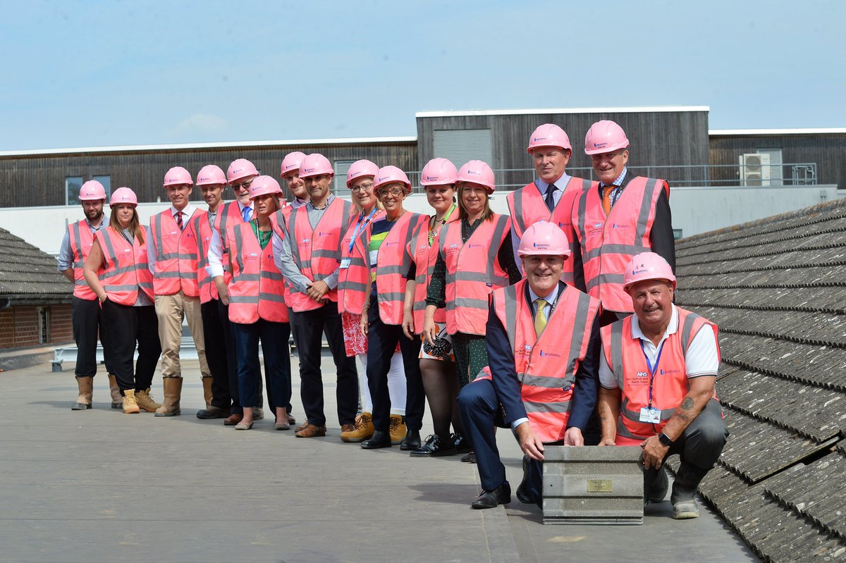 Celebrating topping out the new Breast Care Centre, Ipswich Hospital, due to open early Next Year.