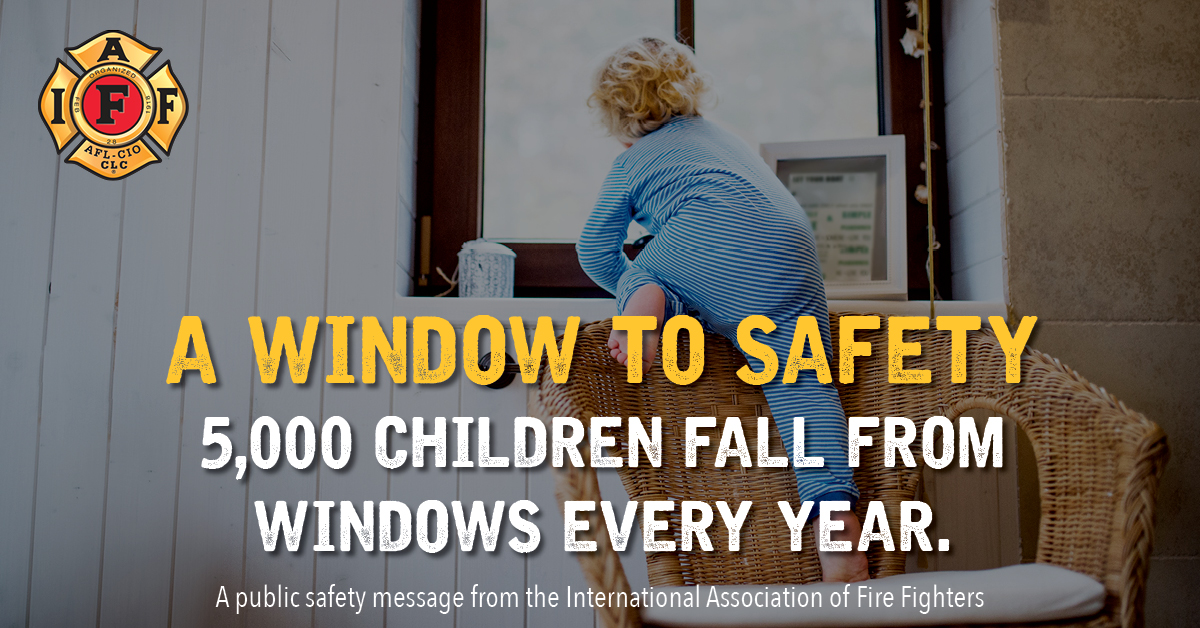 IAFFofficial's tweet photo. Keep furniture away from windows to discourage children from climbing near windows. #IAFFSafetyTips https://t.co/3fRGHhhKyH