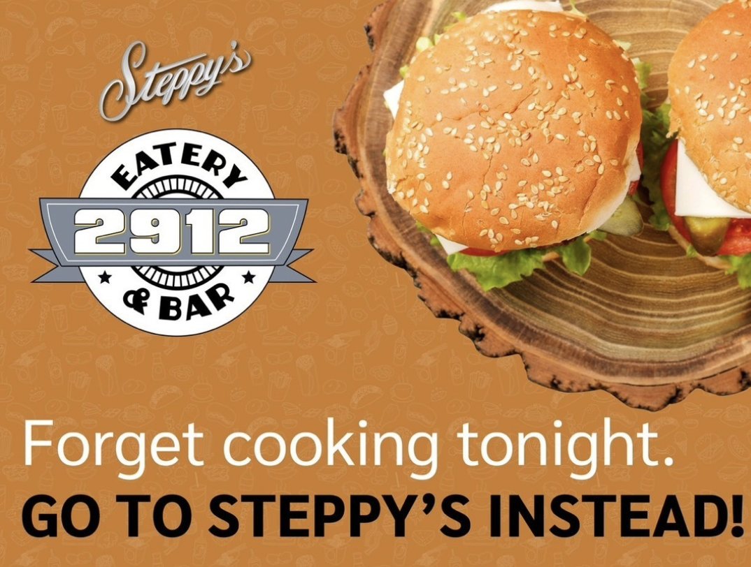 Steppys's tweet photo. Forget cooking tonight. Go to Steppy’s instead! #burgers #quesadillas #pizza #hotdogs #chicken #dinner https://t.co/aFqEGowwz7