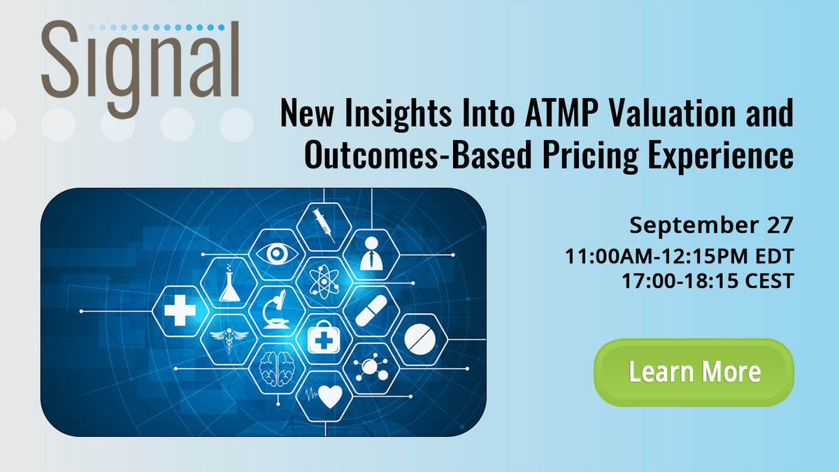 ISPORorg's tweet image. Did you know #advancedtherapy medicinal products (ATMPs) are designed to slow or stop #disease development &amp;amp; often given just once with the hope of long-lasting effects? Hear Danish findings on ATMPs &amp;amp; innovations in pricing agreements. #ISPORSignal  ow.ly/wqW450Kk0V1