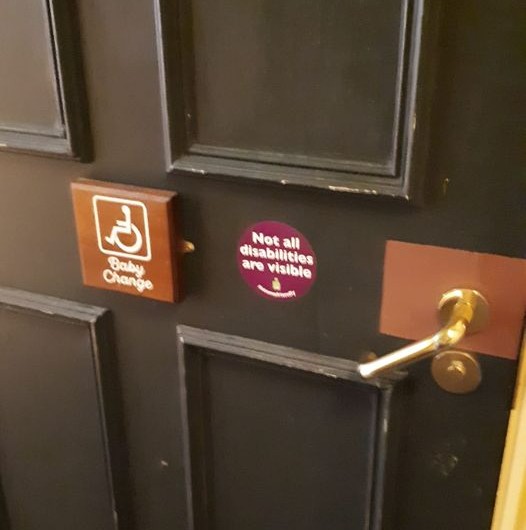 ColostomyUK's tweet photo. Great to see that the Athro Lounge in #Aberystwyth have #stomafriendly toilets, and with our campaign sticker on the door! Thanks to Shirley Jones for the alert.
For info about our campaign: https://t.co/xF3eZKoALj
#stomaaware #accessibletoilets #toiletaccess #stoma #ostomate https://t.co/Abll0wHoo4