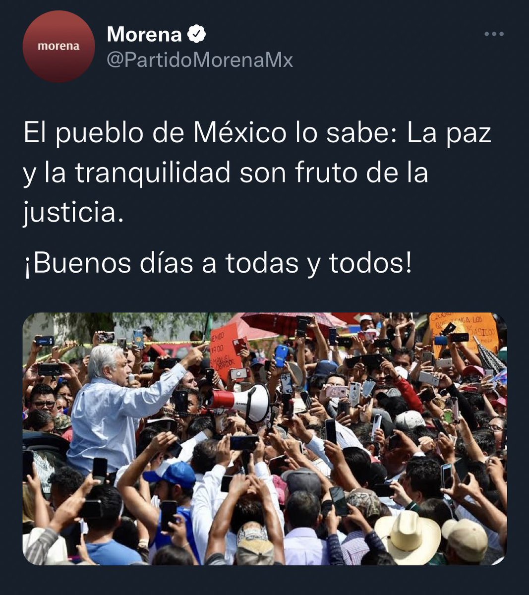 El pueblo de México lo sabe, pero triste y vergonzosamente no tiene NADA de eso. No hay paz, no hay tranquilidad y mucho menos justicia. ¡Y su fotito cuasi bíblica se la pueden meter por el puto culo!🖕🏼