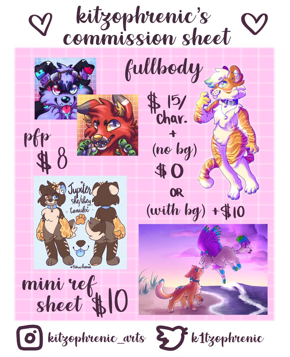 K1tzophrenic's tweet photo. My updated commission info! Dm me if youโre interested in ordering ๐
#commissions #commission #commissionsopen #commissionsareopen #commissionsheet #commissionopen #commsareopen #comms #furryfandom #furrycommunity #furrycommissions #fursona #fursonas https://t.co/43k2uHhM2n