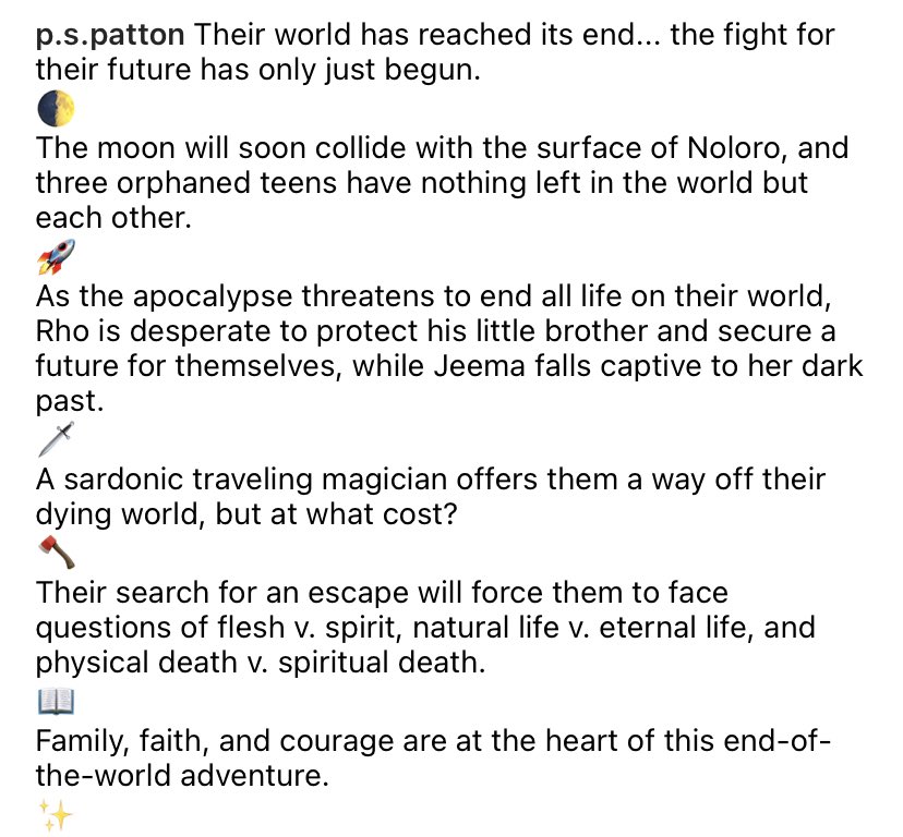 PSPattonWrites's tweet photo. #author #book #newbook #thewithering #Christianauthor #christianinstagram #faith #family #homeschool #homeschoolbooks #realmmakers #lorehaven #acfw #acfwcommunity #bookcover #cleanfiction #Christianbooks #Christiannovel #fantasy #scifi #sciencefiction #postapocalyptic #dystopian https://t.co/KnrYFfcsnF