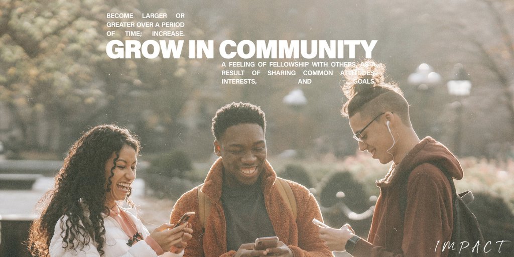 IMPACTFellowshp's tweet photo. Community is one of the greatest tools for growth in the life of the believer.

#community #christianfellowship #believer #bodyofChrist #theWordofGod #trustinGod #Godlovesyou #Godspromise #christian #helpeachother #washingtondc #Jesuslovesyou #IMPACT #fellowship #trustGod https://t.co/CK8e0W9aX5