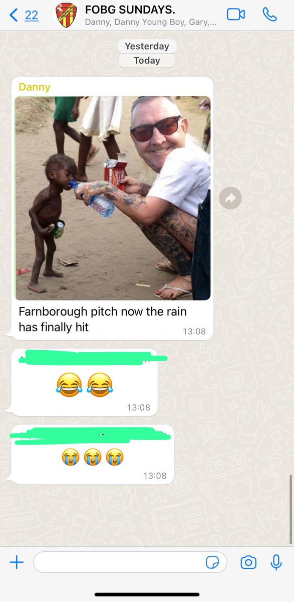 YoungMadB's tweet photo. I’ve got an honest question to ask is this normal football banter in a whats app group. Especially coming from a manager with a team that includes people of colour. https://t.co/uAvPdNDde2