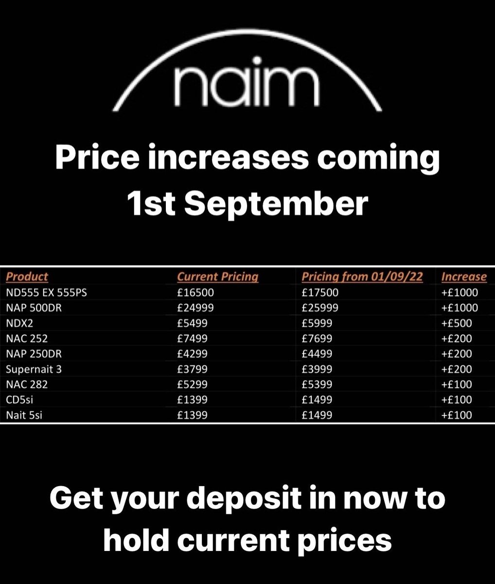 pjhifi's tweet photo. Call now to hold pricing on your next upgrade from @NaimAudio 
#hifi #hifishop #hifisystem #naimaudio #naimhifi #audiophile #musicstreamer #musicsystem #analogueaudio #vinyl #guildford #surrey https://t.co/Xq4f6OnINs