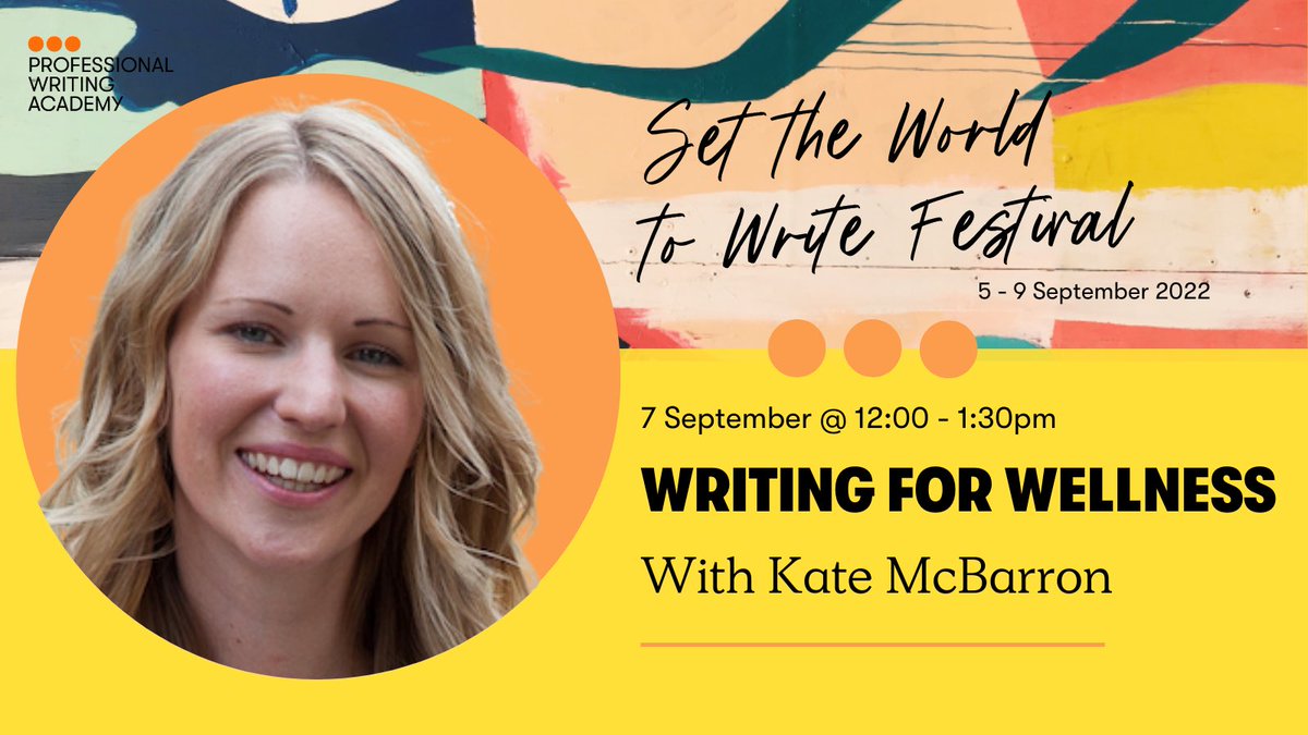 Kate_McBarron's tweet photo. Let’s #SetTheWorldToWrite, join me at the @profwriting festival this September where I’ll be hosting a session! Tickets are available now: https://t.co/jdA3nYfgnu https://t.co/qPF52zljiF