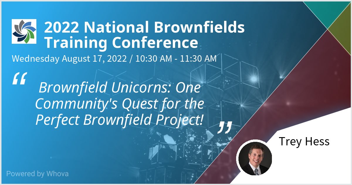 hesstrey's tweet photo. I am speaking at 2022 National Brownfields Training Conference. Please check out my talk if you're attending the event!  - via #Whova event app https://t.co/kMuTahcaYi