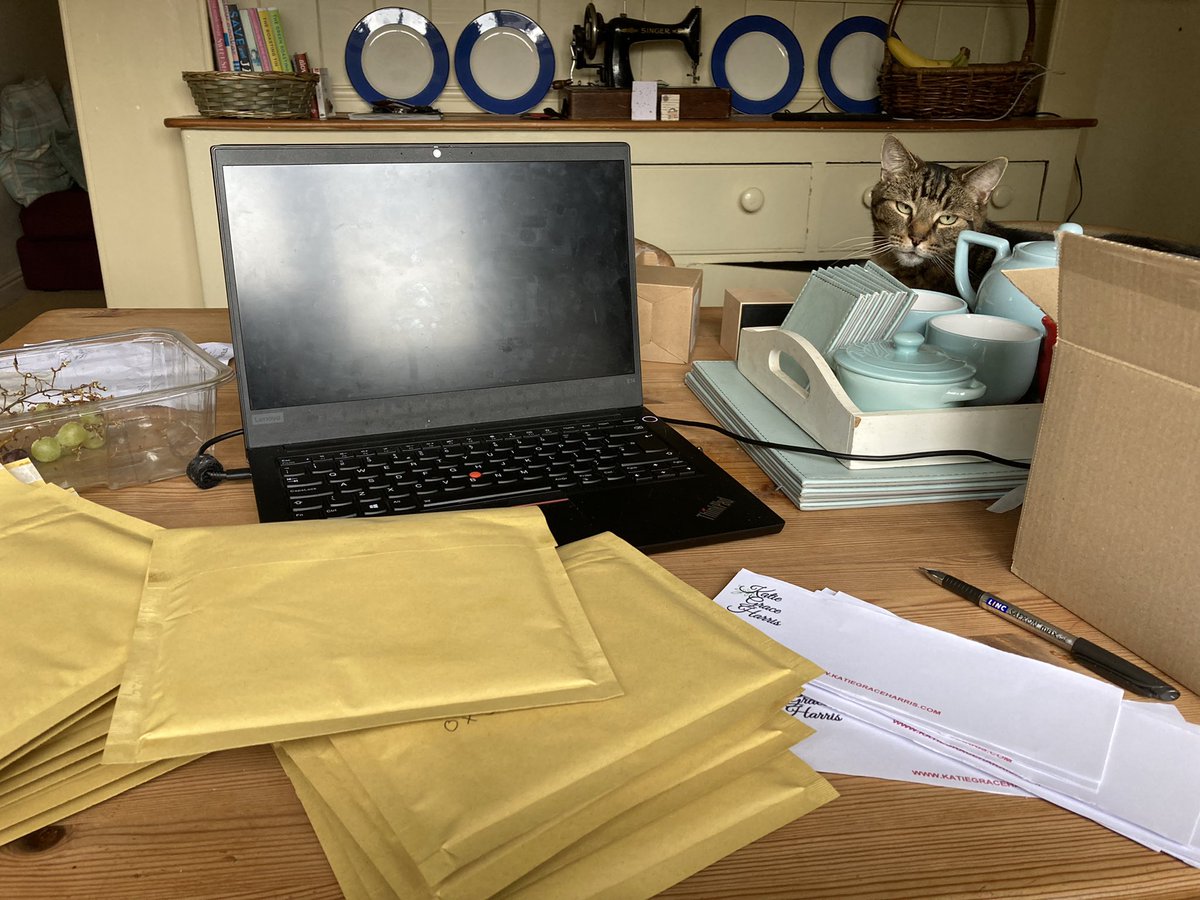 katiegraceharri's tweet photo. Shipping out pre-order CDs today 😊The cat thinks he’s helping. Thanks to all you lovelies who have purchased a copy. Here’s a link if you’d like to order one: https://t.co/vXLMmHuaRh. #ukfolk #CatsOfTwitter #folkuk #englishfolk #farmhousefolk #britishfolk #singersongwriter https://t.co/uYSbnUKAUx