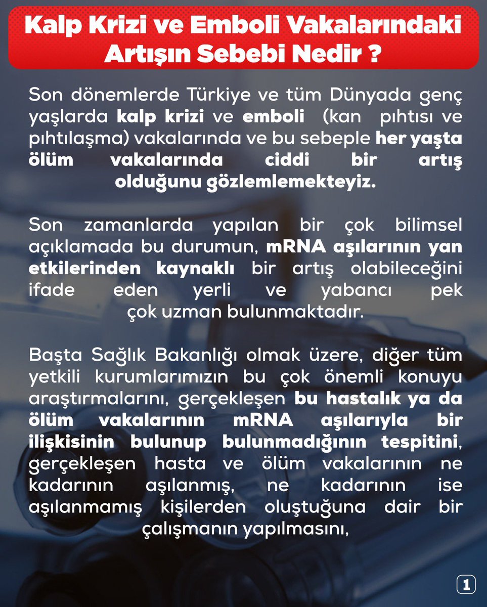 erbakanfatih's tweet photo. Kalp krizi ve emboli vakalarındaki artışın sebebi nedir ? https://t.co/kDBGhdHJtR