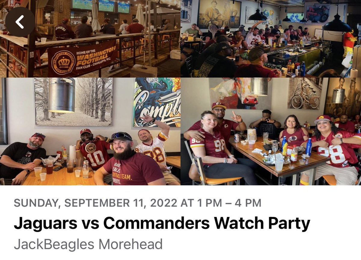 CommandersCLT's tweet photo. The next time we meet, it counts! See you week 1 at JackBeagle’s on Morehead St Charlotte. 
#HTTC #Commanders #CommandersRally #CommandersLink https://t.co/JgU9CfzS7P