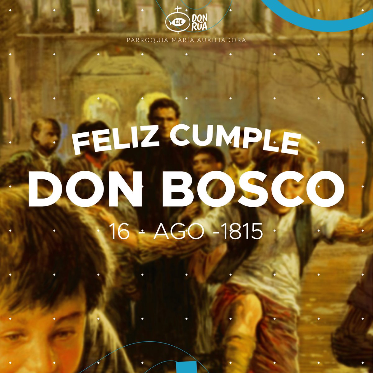 ejedonrua's tweet photo. Hoy celebramos el nacimiento de Don Bosco 🥳

San Juan Bosco, padre, maestro y amigo de la juventud que nos enseñó la santidad a través de la alegría. Festejemos cristianamente y vayamos al encuentro con Jesús en la Eucaristía ✨

🎉 ¡Feliz Cumpleaños Don Bosco! 🎉 https://t.co/c3ZpjOagyc