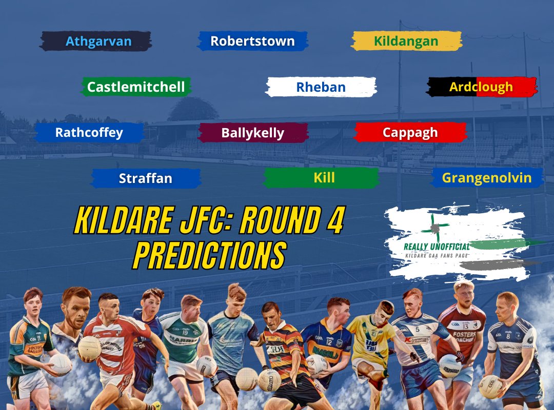 KildareFan2025's tweet image. 𝐊𝐢𝐥𝐝𝐚𝐫𝐞 𝐉𝐮𝐧𝐢𝐨𝐫 𝐂𝐡𝐚𝐦𝐩𝐢𝐨𝐧𝐬𝐡𝐢𝐩 𝐑𝐨𝐮𝐧𝐝 𝟒 𝐏𝐫𝐞𝐝𝐢𝐜𝐭𝐢𝐨𝐧𝐬
Predictions for the next round of the Junior Championship starting on Thursday night.