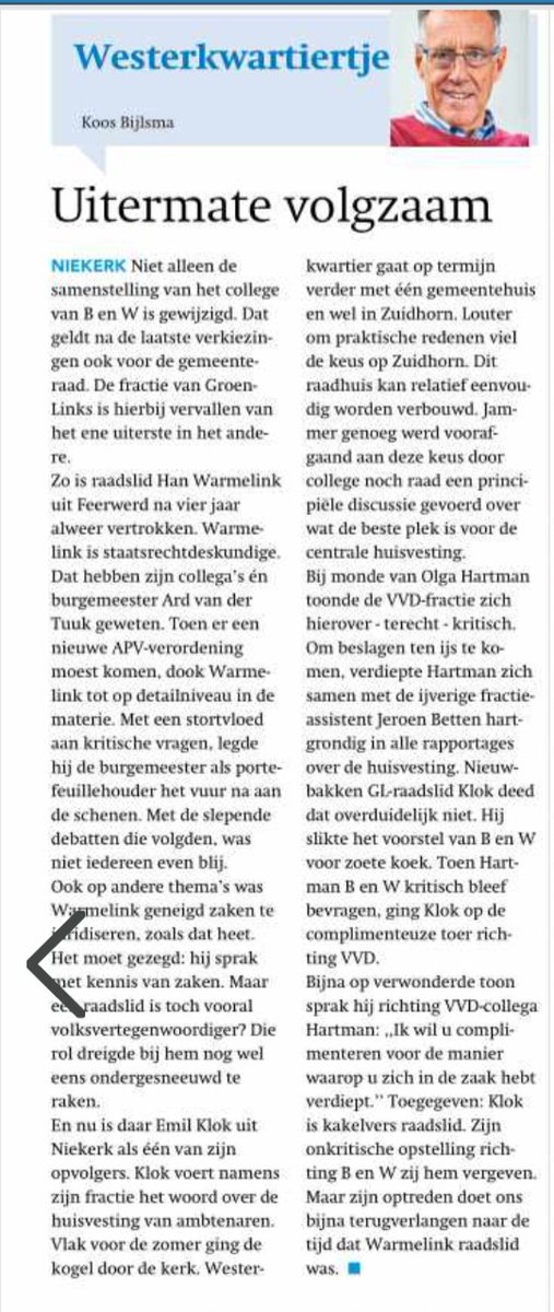 Afgelopen week huis aan huis 'Westerkwartier' gelezen?
Dank voor mooie column <a href="/KoosBijlsma/">Koos Bijlsma</a> 
We gaan als <a href="/VVD_WK/">VVD Westerkwartier</a> door met het zorgvuldig en kritisch lezen van alle voorstellen.
Klik op de afbeelding voor hele tekst.
👇