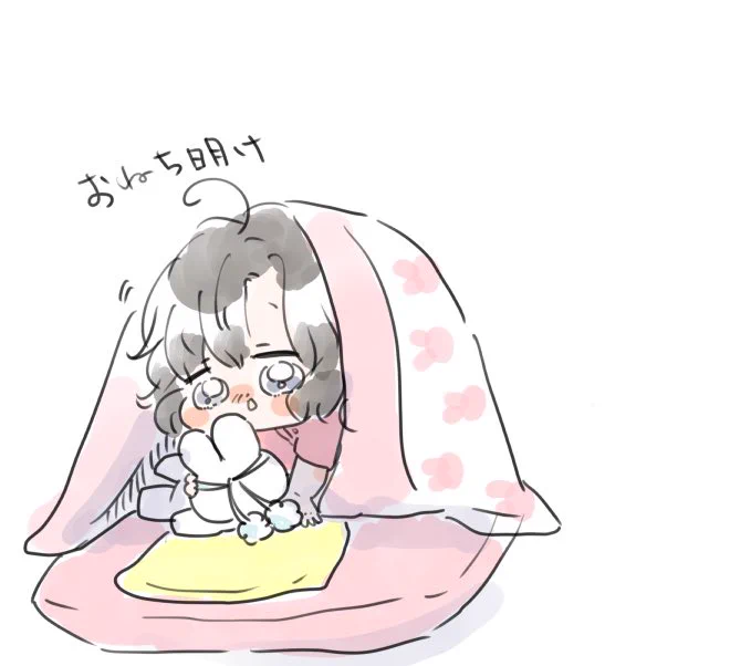 「あーしぇん、もうお布団でてだいじょうぶよ」「ん〜…」(おねちはやだけど、みんなによしよしされていたいきもちもあるしぇんしぇん3さい)わんじがまってるよ〜 