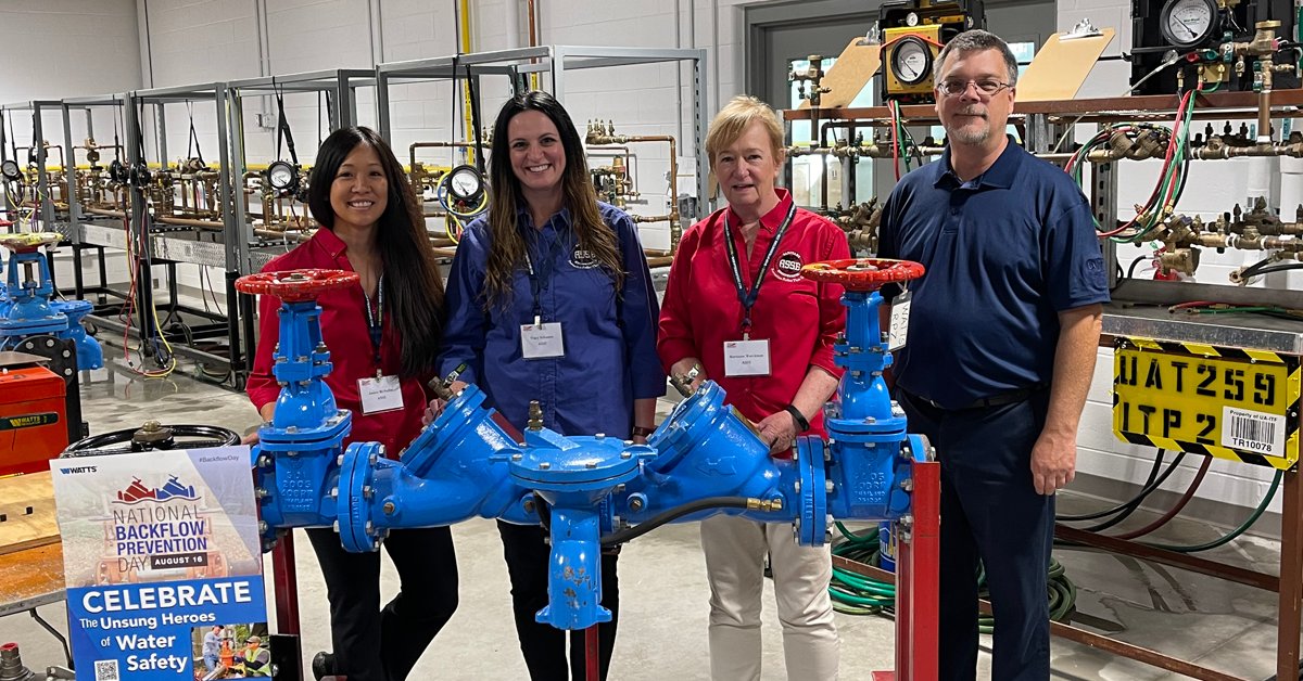 ASSE_Intl's tweet photo. Happy National Backflow Prevention Day from ASSE Professional Certification staff and ASSE International President Jason Shank, who are celebrating today at the 2022 UA Instructor Training Program (ITP) in Ann Arbor, Michigan. #BackflowDay https://t.co/0LsdKSEbCp