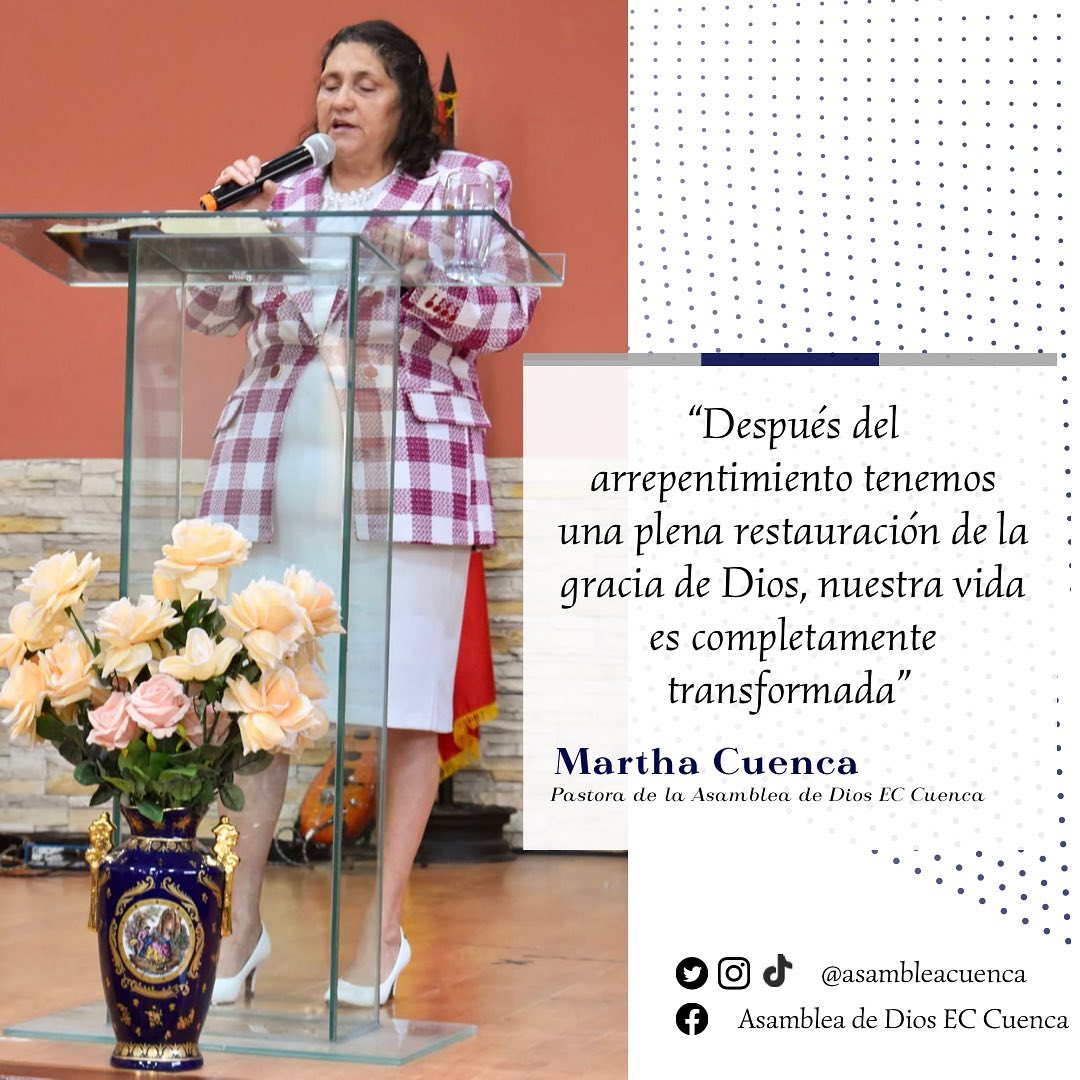 AsambleaCuenca's tweet photo. #Perdón  por su #redención ”🙌🏻❤️‍🩹
" Después del #arrepentimiento  tenemos una plena restauración de la gracia de #Dios, nuestra vida es completamente #transformada." 
BY: Pastora Martha Cuenca
Puede escuchar este mensaje ingresando en el siguiente link: https://t.co/bUUPoYrRuL https://t.co/YdxyxgeKNr
