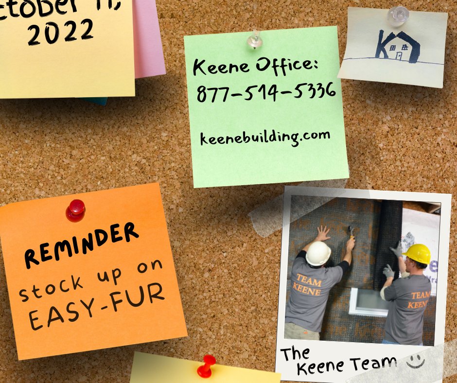 Just a reminder... 📝

🌐 keenebuilding.com
. 
. 
. 
#Building #Builders #Construction #WallsandSiding #BuildingEnvelope #MoistureControl #Waterproofing #Waterproof #Rainscreen #KeeneBuilding #KeeneBuildingProducts