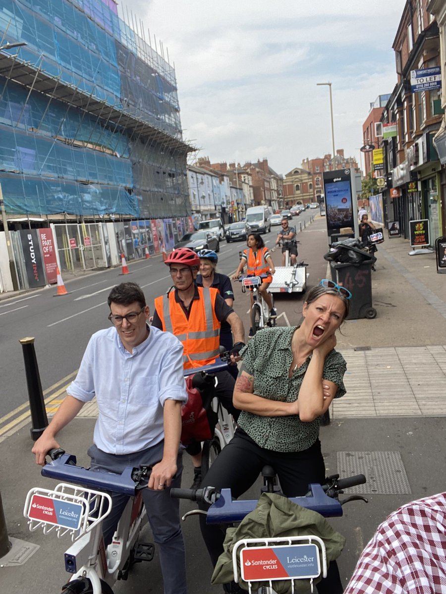 MattWinfield2's tweet photo. Action packed day with @citycyclists &amp; @sustrans colleagues talking about the range of our work. Inc site visit in @Leicester_News w/@OweniteAdam. A transforming city! https://t.co/5jOCtUhuk2