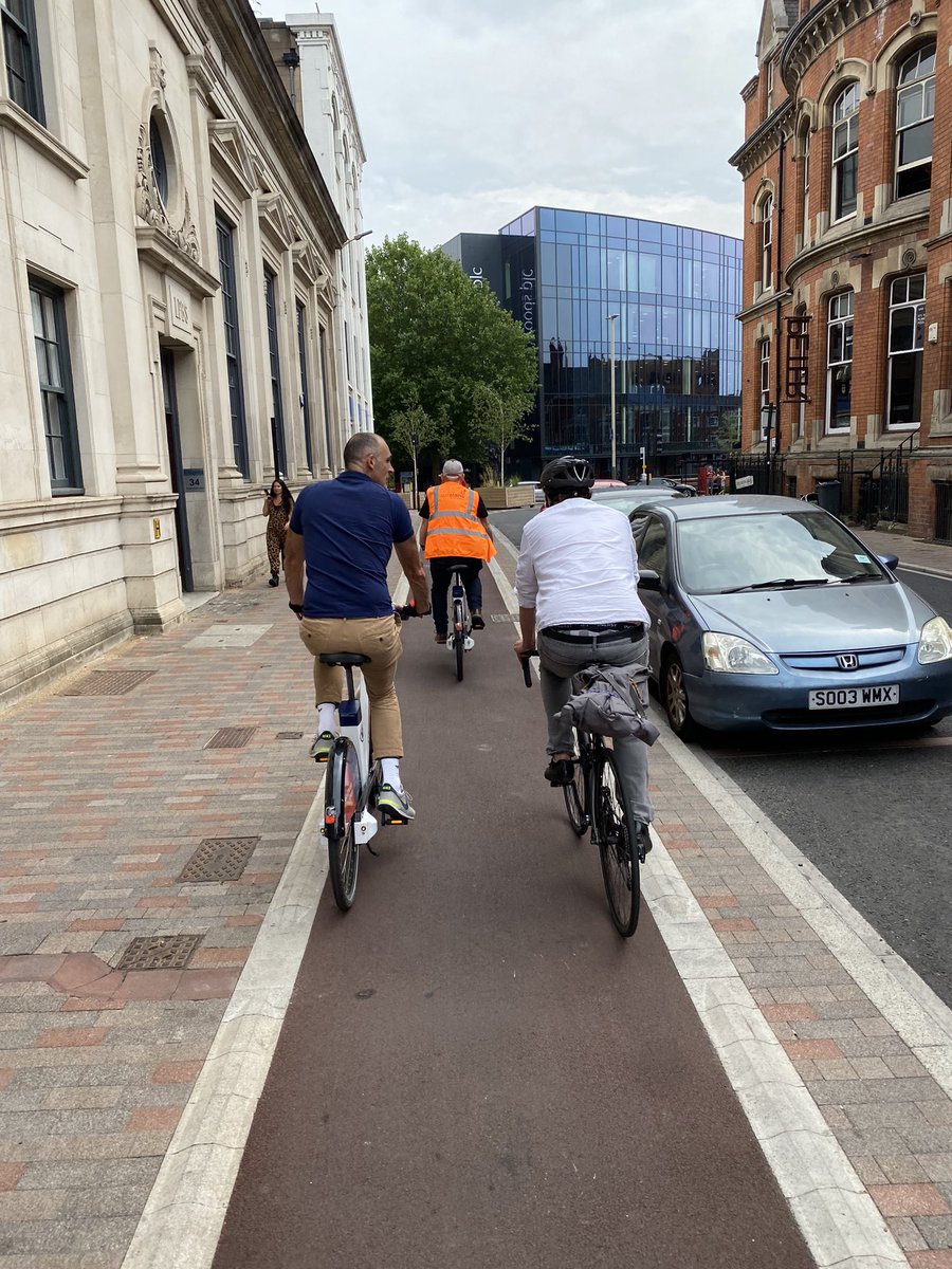 MattWinfield2's tweet photo. Action packed day with @citycyclists &amp; @sustrans colleagues talking about the range of our work. Inc site visit in @Leicester_News w/@OweniteAdam. A transforming city! https://t.co/5jOCtUhuk2