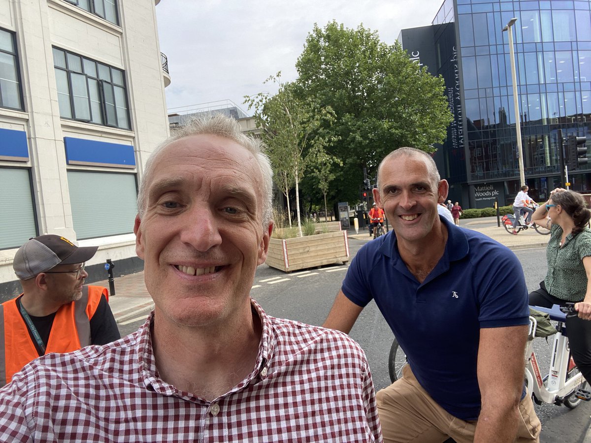 MattWinfield2's tweet photo. Action packed day with @citycyclists &amp; @sustrans colleagues talking about the range of our work. Inc site visit in @Leicester_News w/@OweniteAdam. A transforming city! https://t.co/5jOCtUhuk2