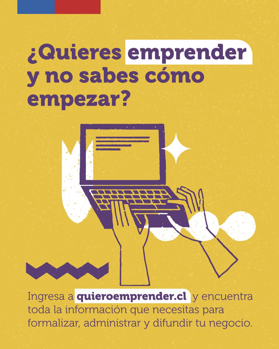 GobiernodeChile's tweet photo. ¿Conocías la plataforma https://t.co/ARkGyk9Wa7? 💻

Aquí aprenderás a iniciar actividades en el SII, registrar tu marca, postular a la oferta de programas para emprendedores y a digitalizar tu Pyme, entre otros temas 🙌 https://t.co/bkH1tHy7ff