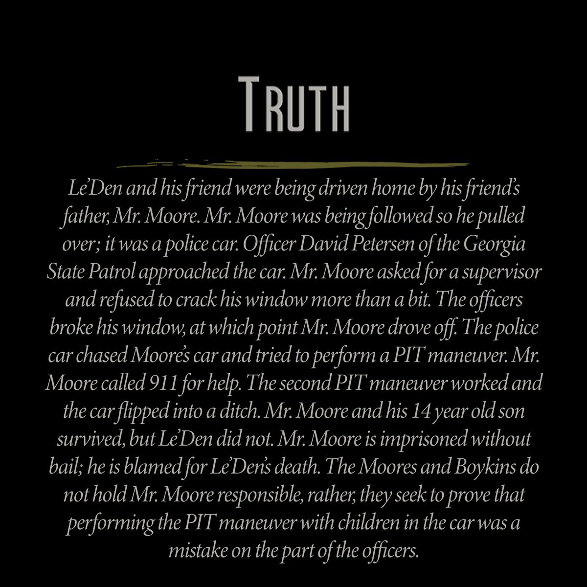 THJInitiative's tweet photo. Le'Den was only 12 years old when he was killed in a car accident caused by a questionable police PIT maneuver. https://t.co/c4r2TKXIza