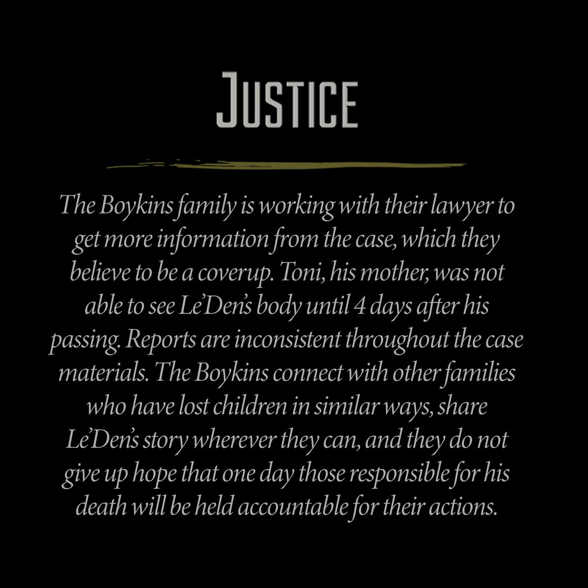 THJInitiative's tweet photo. Le'Den was only 12 years old when he was killed in a car accident caused by a questionable police PIT maneuver. https://t.co/c4r2TKXIza