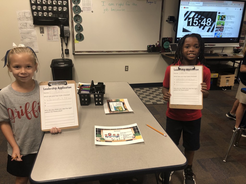GriffinsNDUE's tweet photo. Mrs. Harper's Class is learning about the leadership opportunities they have in their classroom and applying to their top three choices! Love to see these little leaders taking charge in the classroom! #LEADlikeaGriffin https://t.co/RjEbpBMLeg