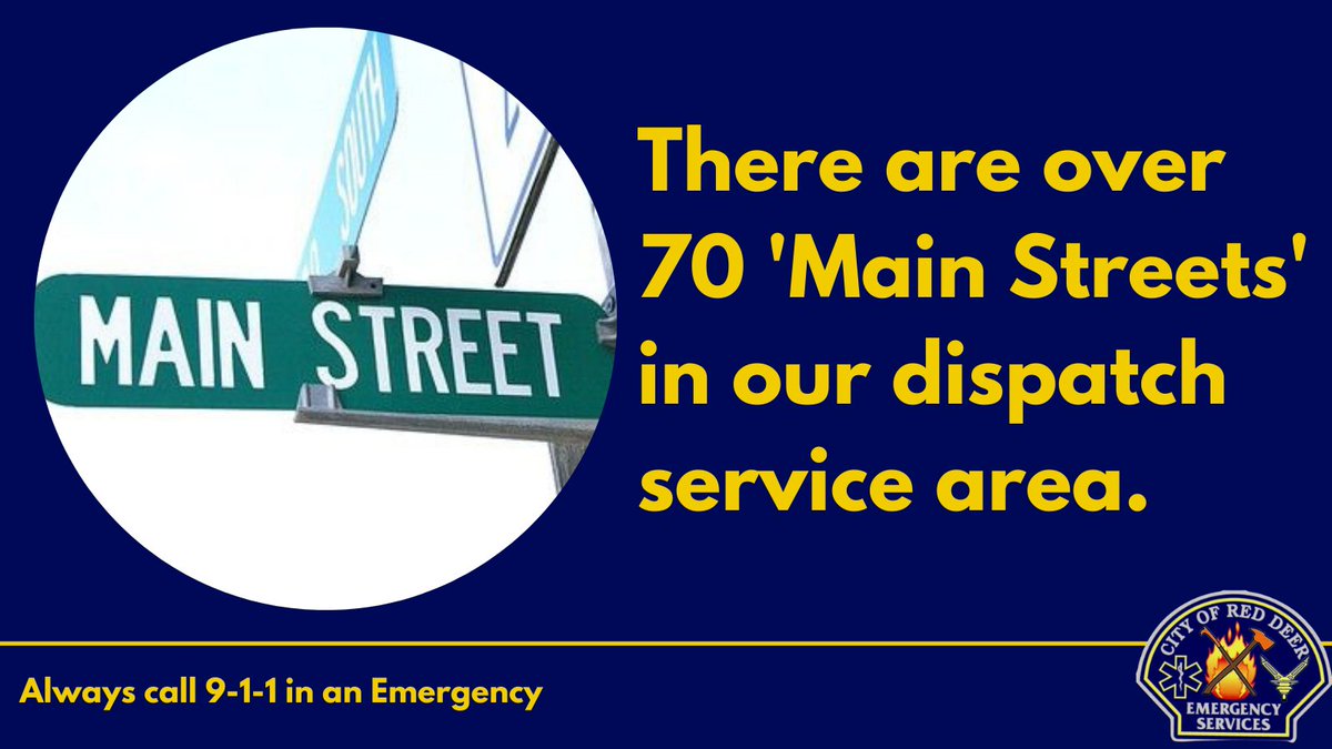 RedDeer911's tweet image. One of the first questions we ask is "...for what city or town?" This is one of the many reasons why knowing your location is one of the most important pieces of information. #WhereAreYouWednesday