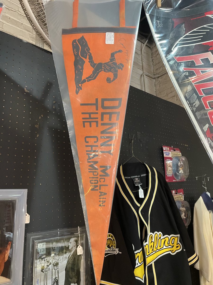 BrianHoaglin's tweet photo. @DrewMikePodcast pennant sign by Denny and all I hear is the drop. #keepitstiff https://t.co/ABJEZnDR68