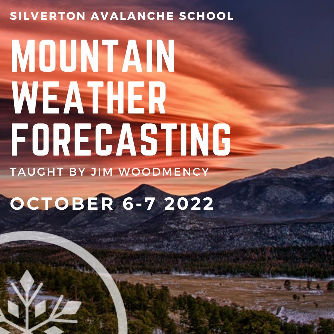 avyschool's tweet photo. The temps are starting to drop! Make sure to sign up for "Mountain Weather Forecasting"  October 6-7 2022
Link here https://t.co/clGOEoFZG8 https://t.co/yLAdFSXFrr