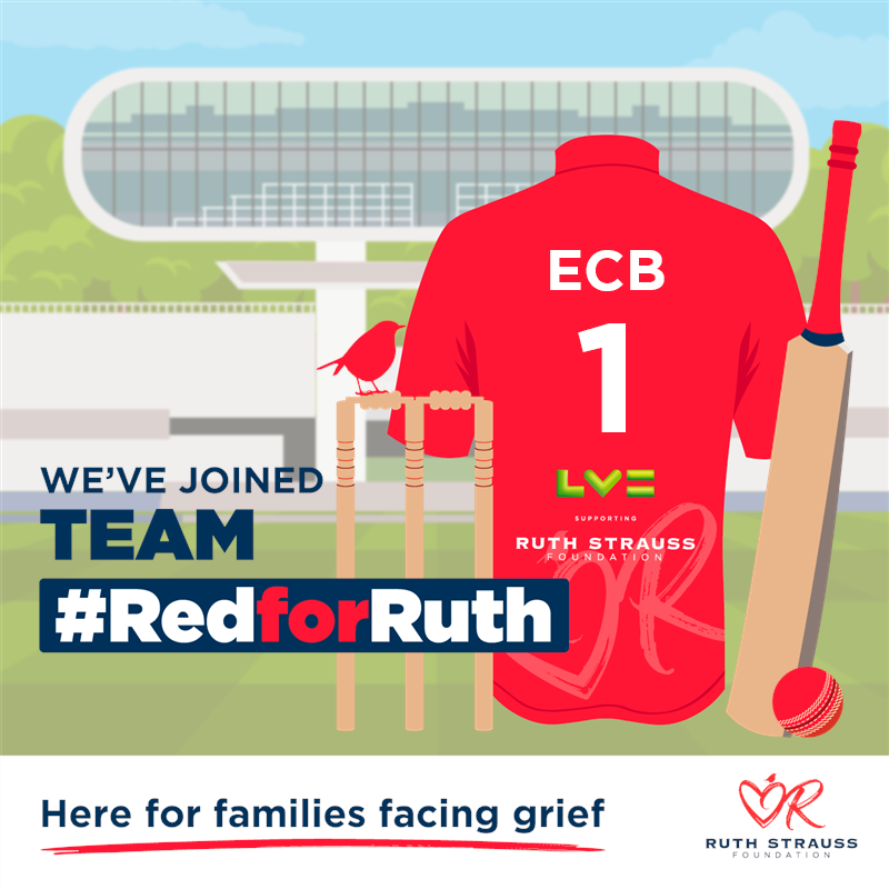 ECB_cricket's tweet photo. We're in. Are you?
 
Join team #RedforRuth and you will help @RuthStraussFDN support families facing grief.
 
👉 https://t.co/MrWeg7d2CR https://t.co/sDyEbpIODB